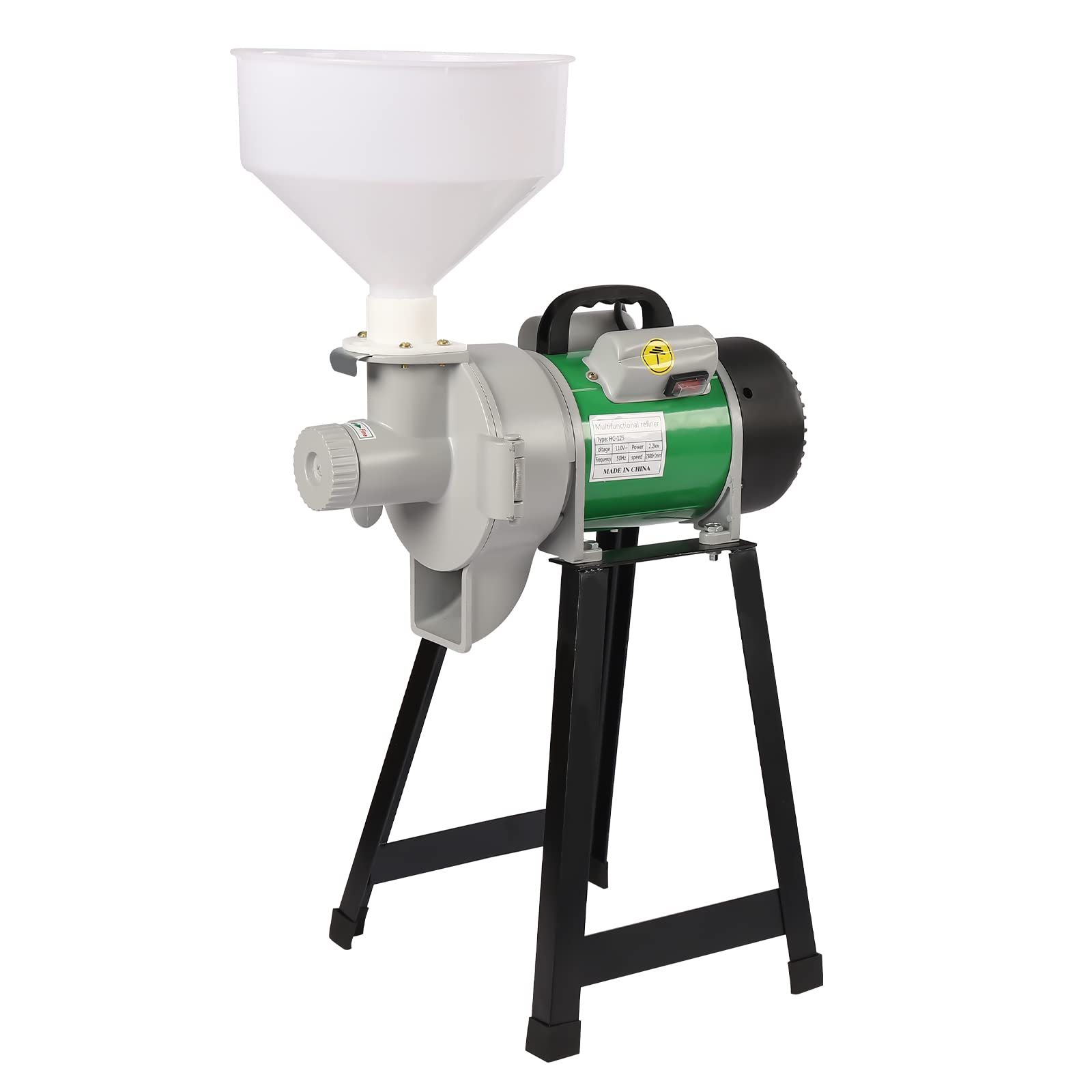 Corn Grinder Machine Electric - 2200Wの電動粉砕機、110V、業務用、乾燥・湿潤両用、トウモロコシ、大豆、米、小麦粉の粉砕に使用可能、処理能力45kg/時。