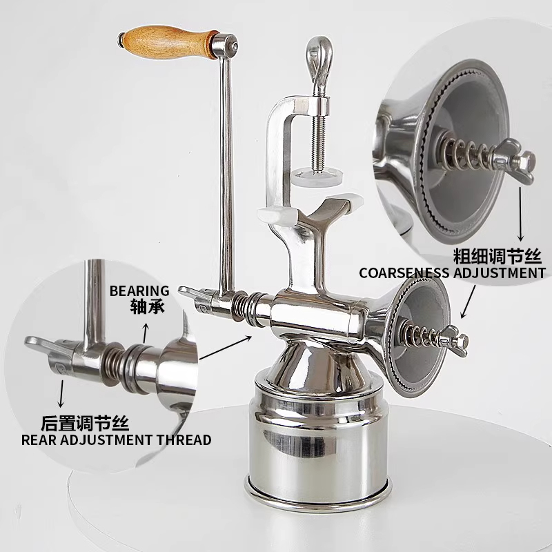 プロ仕様 手動穀物粉砕機 手回し式穀物ミル 304ステンレス - Grain Mill Grinder Hand Crank のレビューと価格