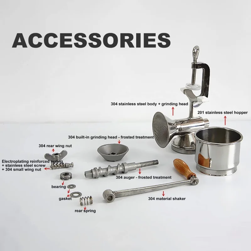 プロ仕様の手動穀物グラインダー、手回し式穀物ミル、304ステ - Grain Mill Grinder Hand Crank のレビューと価格