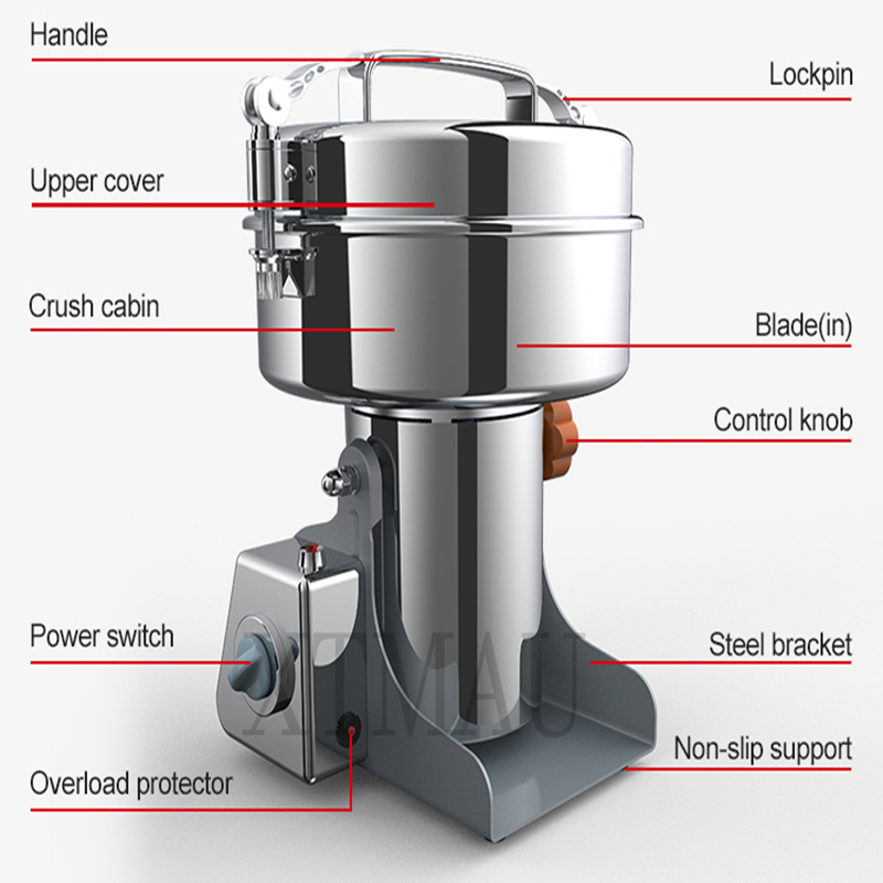 ハイパワー電動コーヒーグラインダー キッチンシリアルナッツ豆 - Electric Grain Mill 2500W のレビューと価格