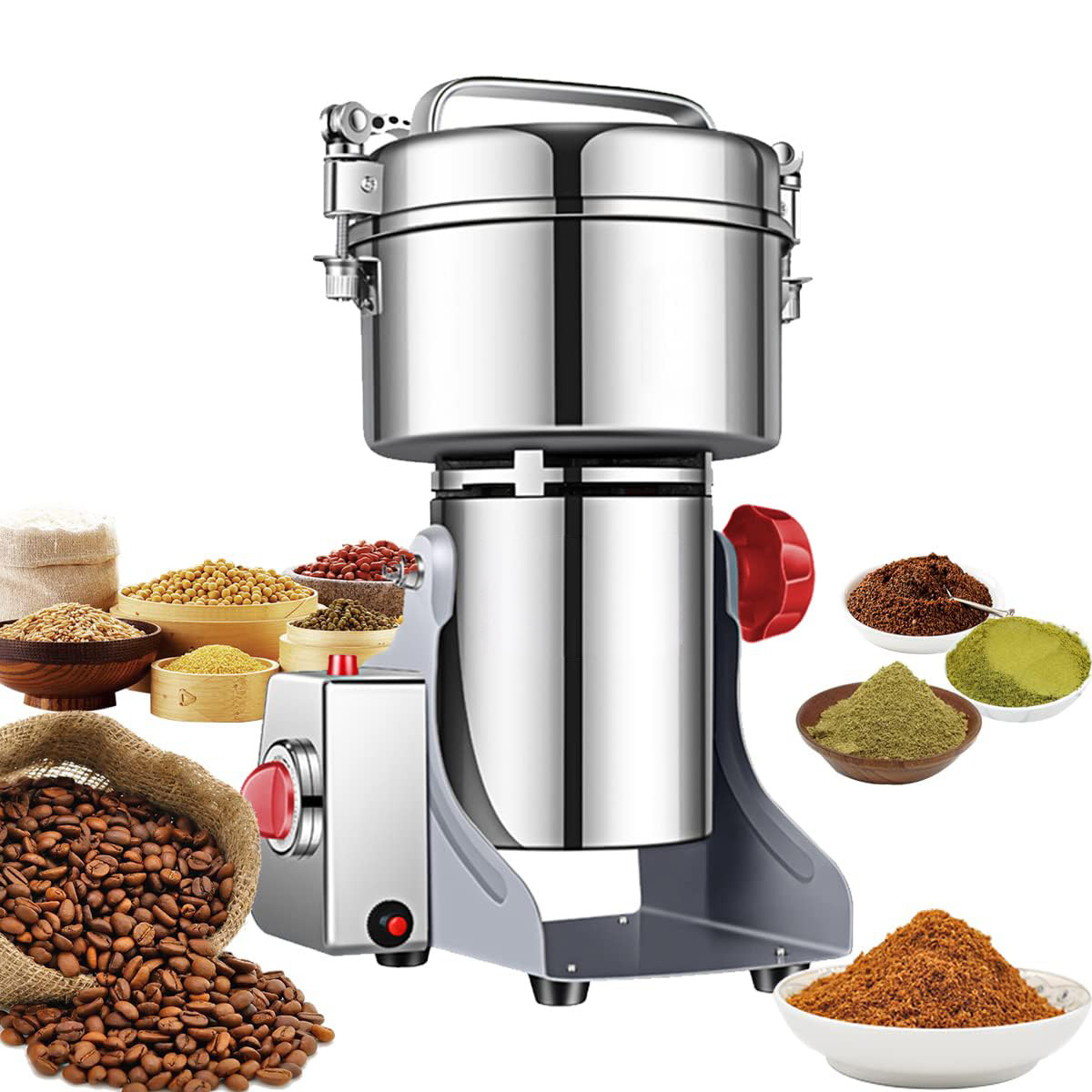 電動穀物グラインダーミル高速スパイスコーンミル業務用粉末機、 - Corn Grinder Machine Electric のレビューと価格