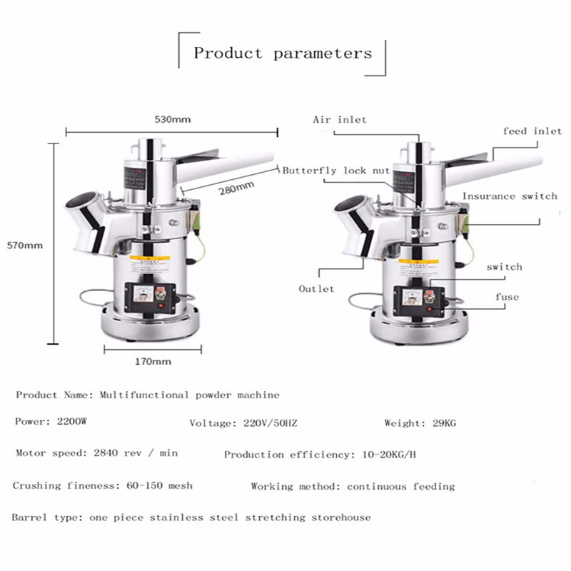 業務用乾燥ハーブ、モリンガの葉、ピーナッツ、クルミを粉砕する - Herb Grinder Machine Commercial のレビューと価格