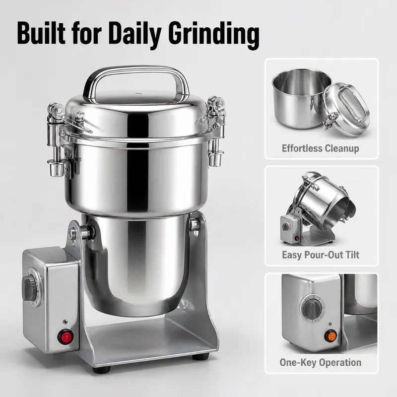電動ステンレス製ハーブグラインダー 800g 超微粉末化機  - Ultra Fine Powder Grinder Machine のレビューと価格