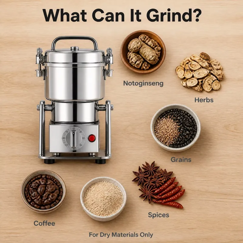 電動ステンレス製ハーブグラインダー 800g 超微粉末化機  - Ultra Fine Powder Grinder Machine のレビューと価格