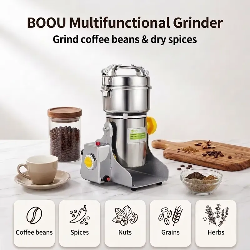 ブー 高性能 ムーリネックス キッチン用品 500g 電気式 - Dry Grain Grinder Stainless Steel のレビューと価格