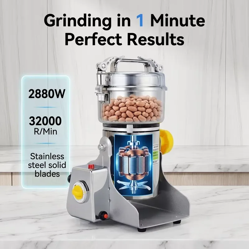 ブー 高性能 ムーリネックス キッチン用品 500g 電気式 - Dry Grain Grinder Stainless Steel のレビューと価格