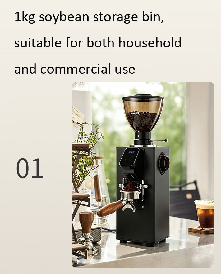 業務用フラットホイール式コーヒーミル。新デザインのカフェ用エ - Commercial Coffee Bean Grinder 1Kg のレビューと価格